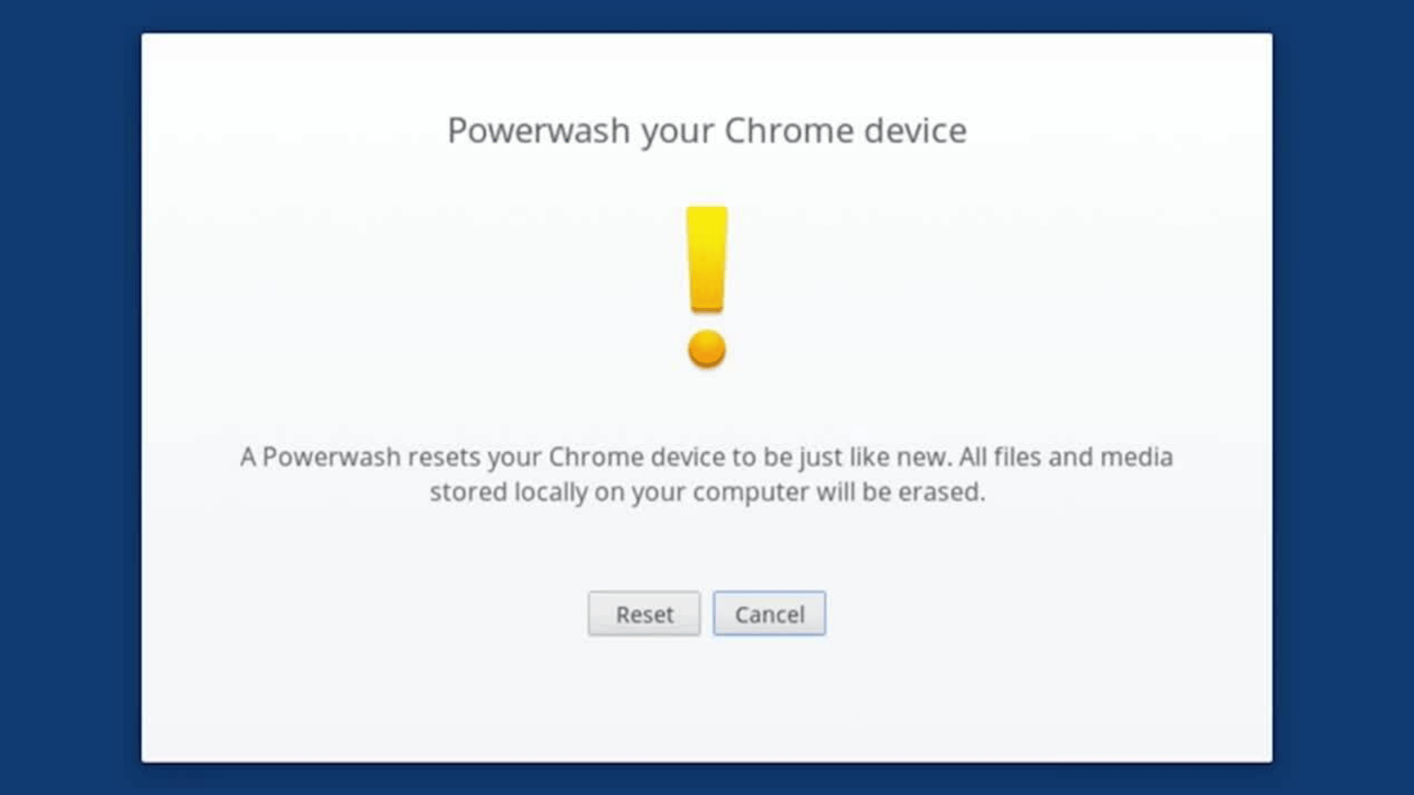 powerwash factory reset