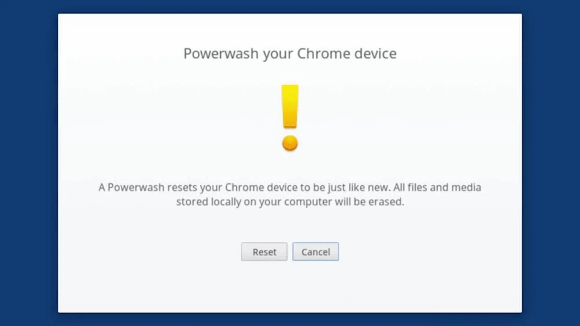 powerwash factory reset