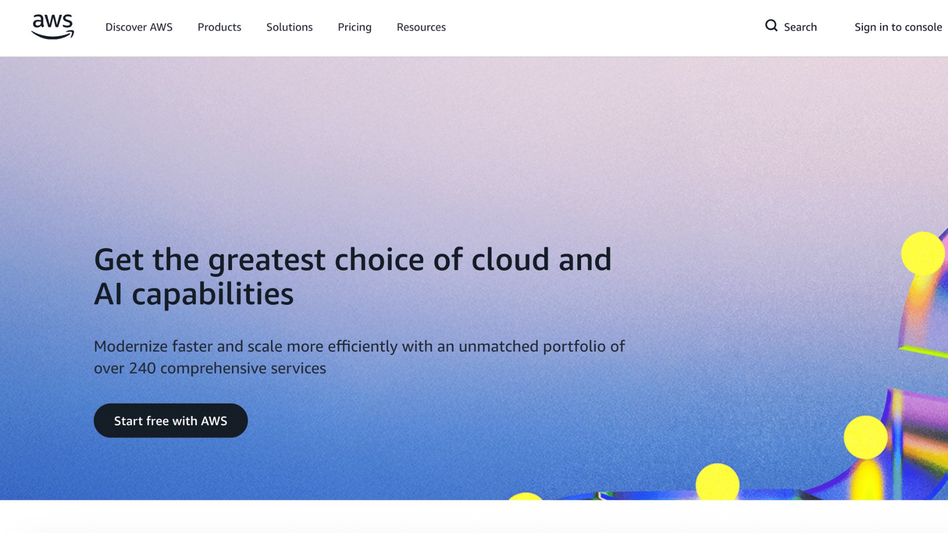homepage of amazon web servicese a leading managed hybrid cloud hosting solution