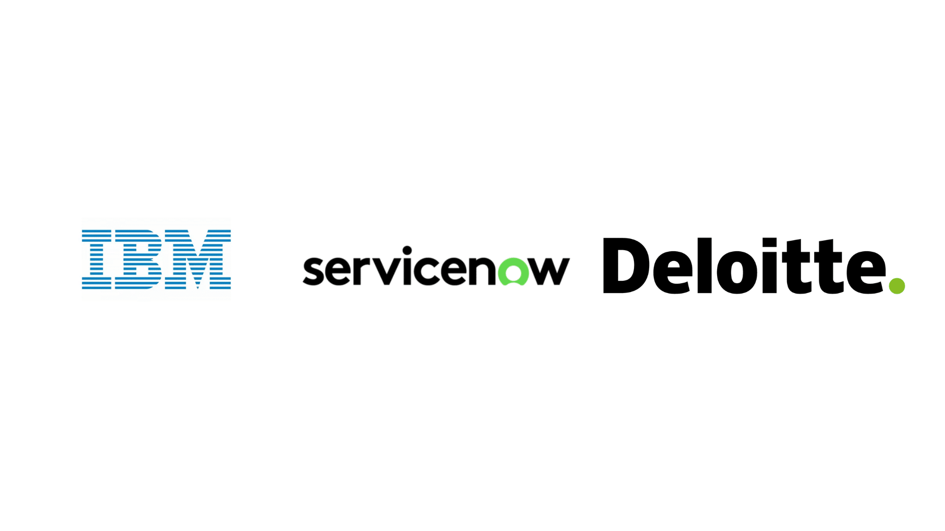 ibm servicenow and deloitte logos