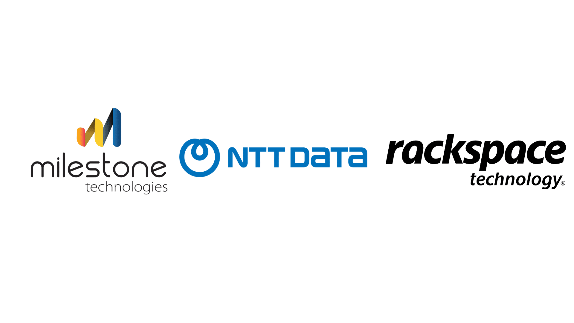 milestone technologies ntt data and rackspace technology logo