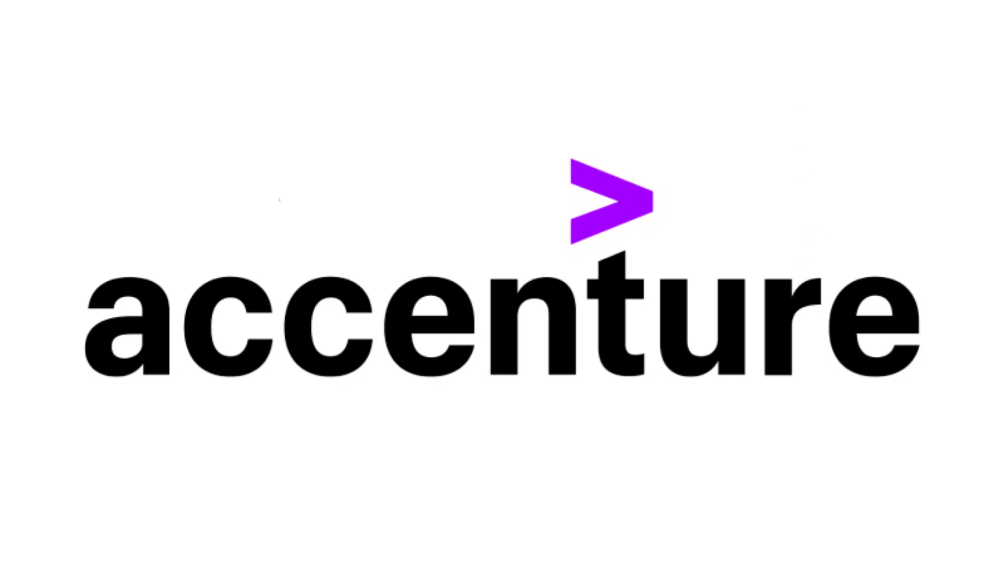 accenture logo with a distinctive purple greater than sign above the t