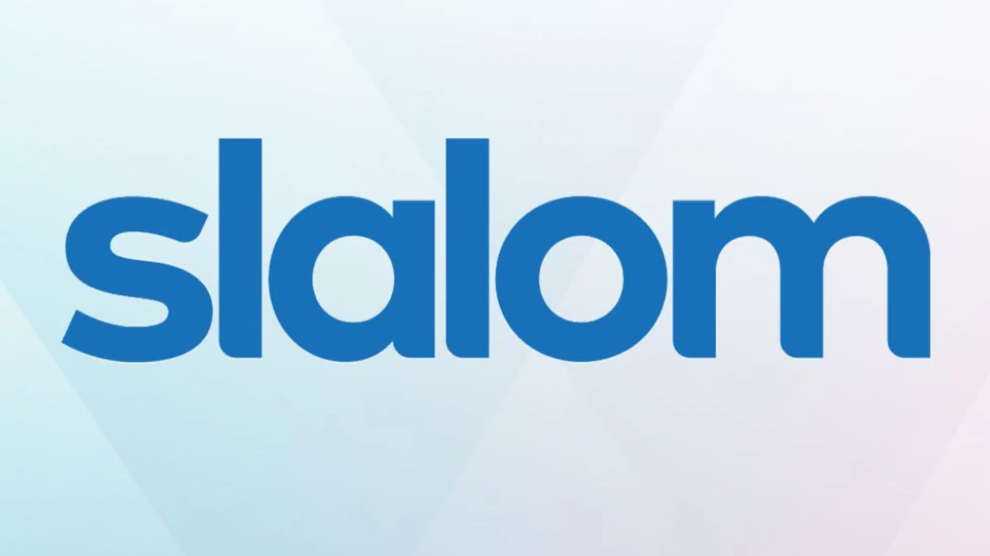 blue sans serif text reading slalom on a soft gradient background