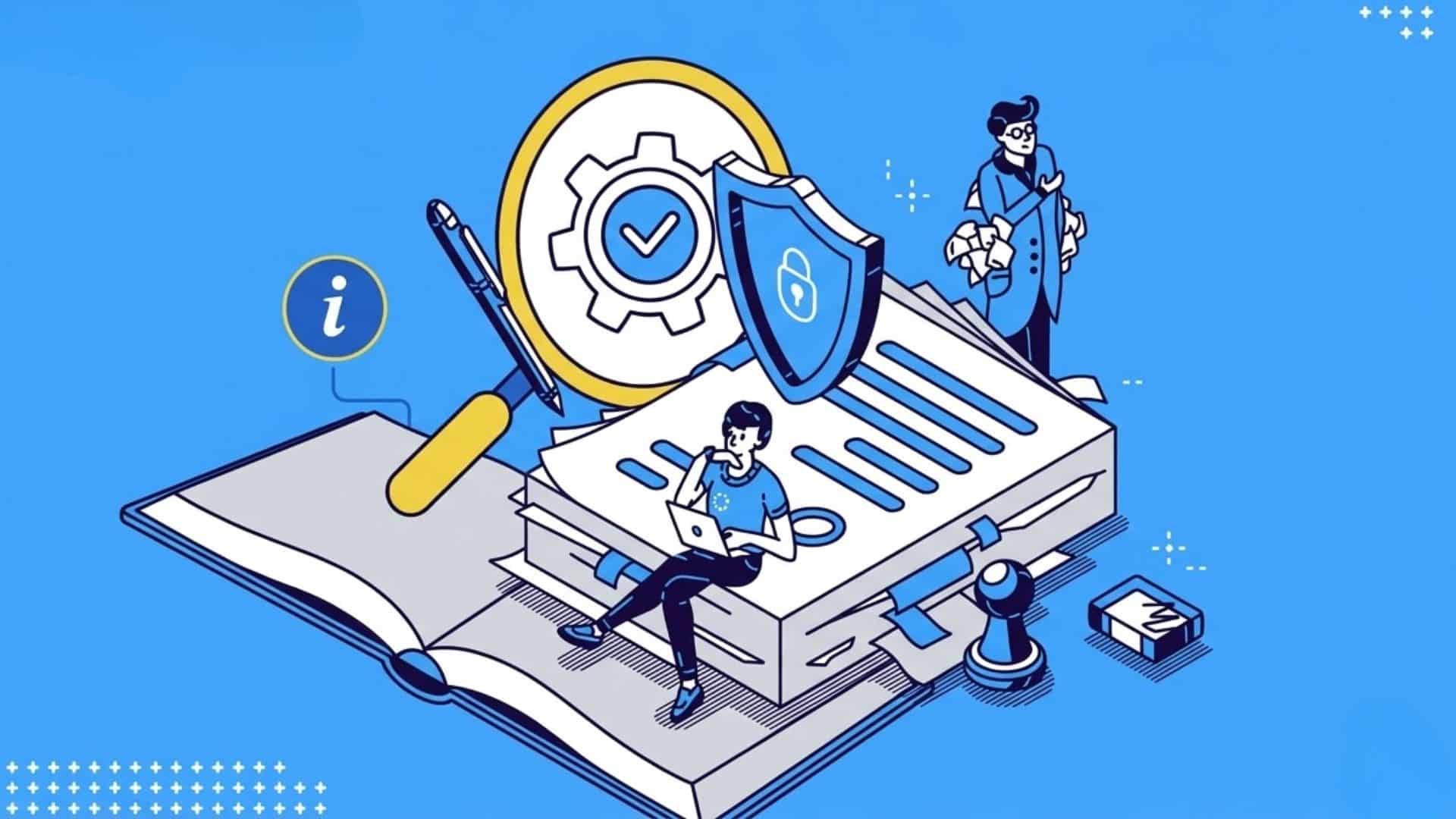 cmmc compliance checklist setup with laptop documents and organized office workspace cybersecurity environment