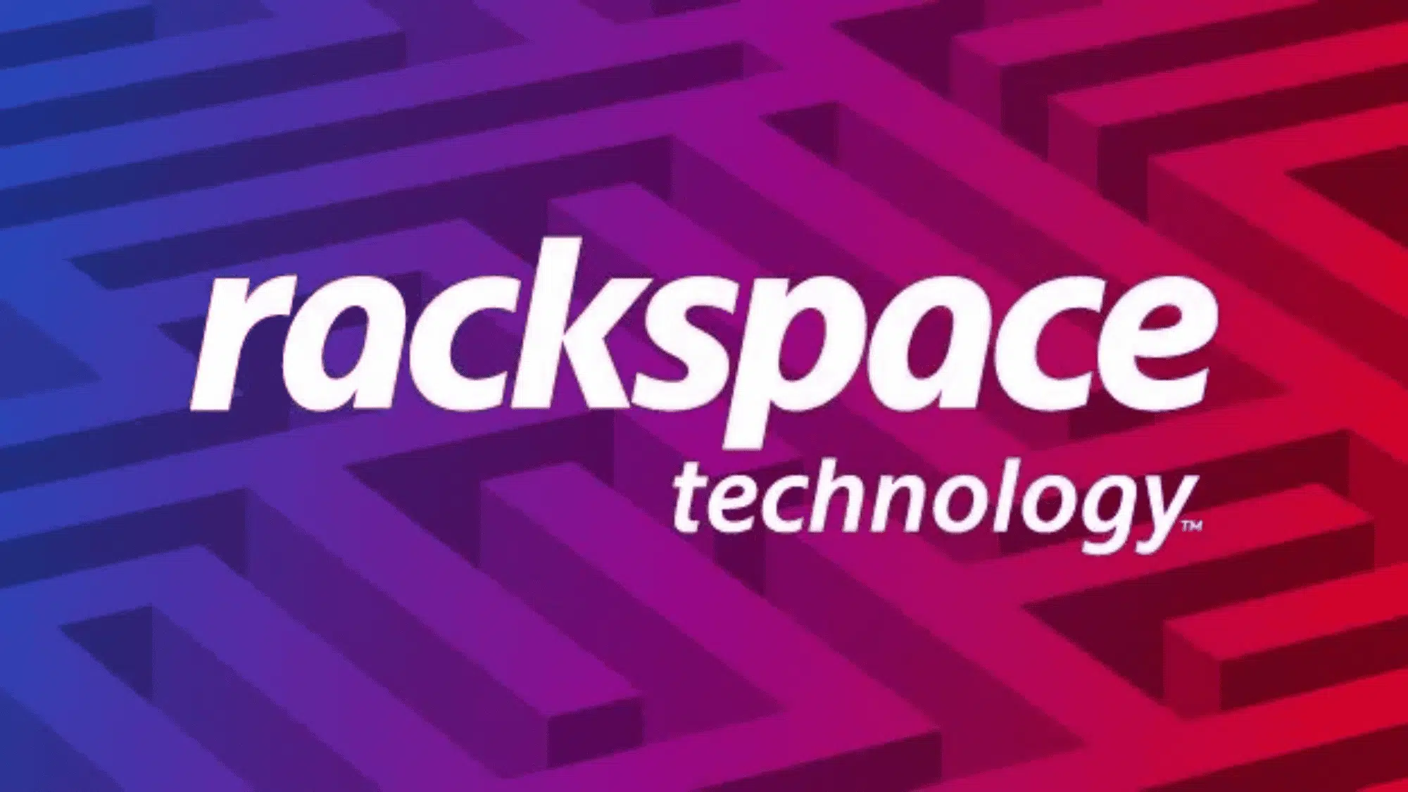 rackspace technology logo in white text over a geometric pattern