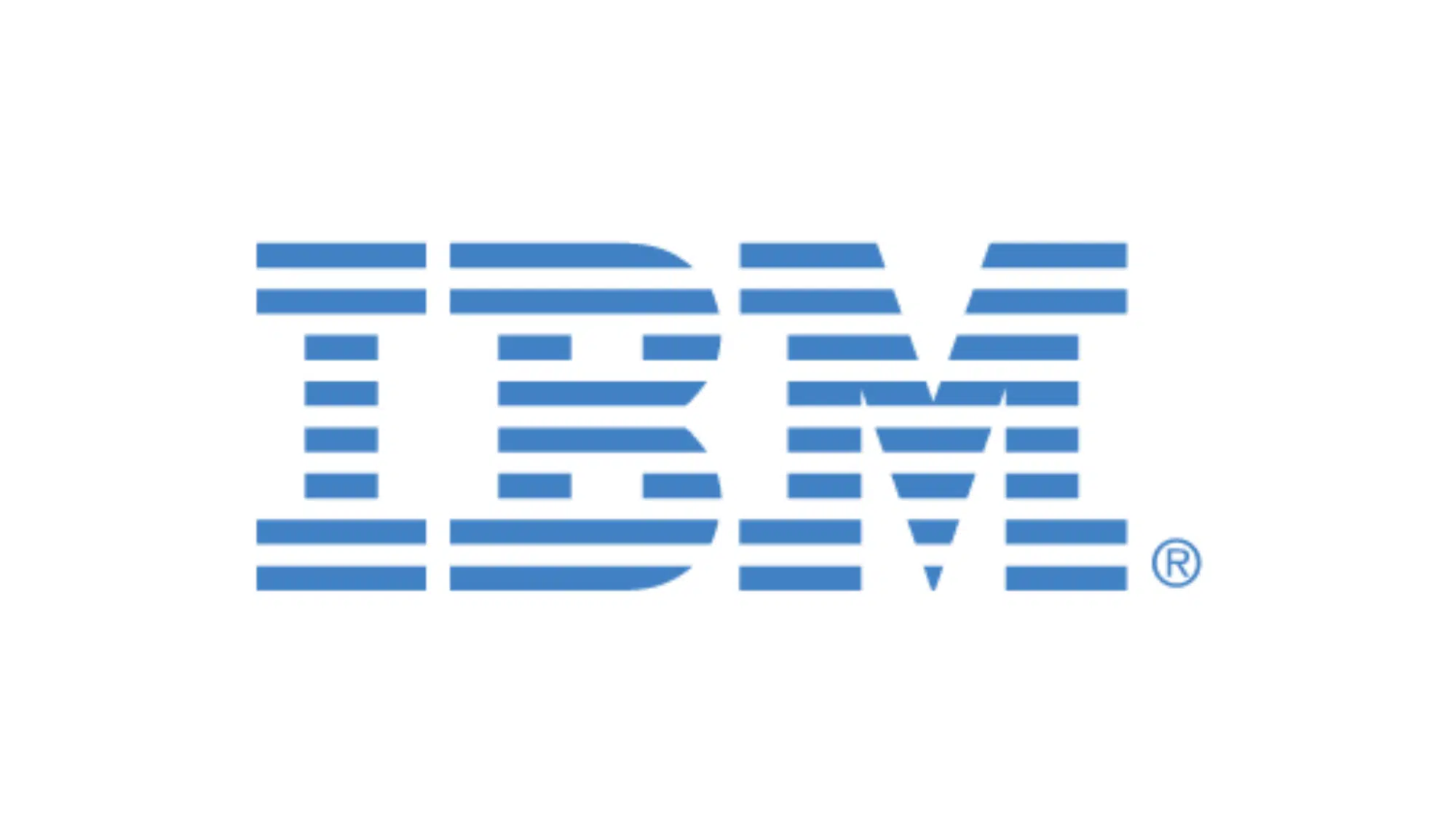 white background with the ibm logo in blue