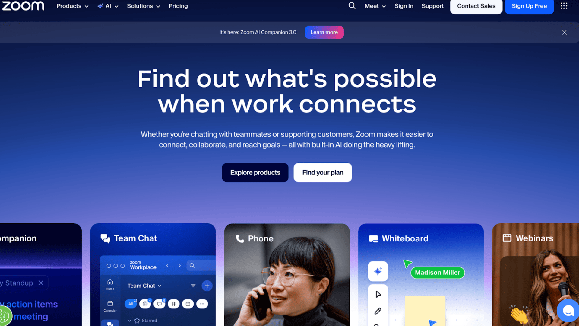 zoom homepage dashboard