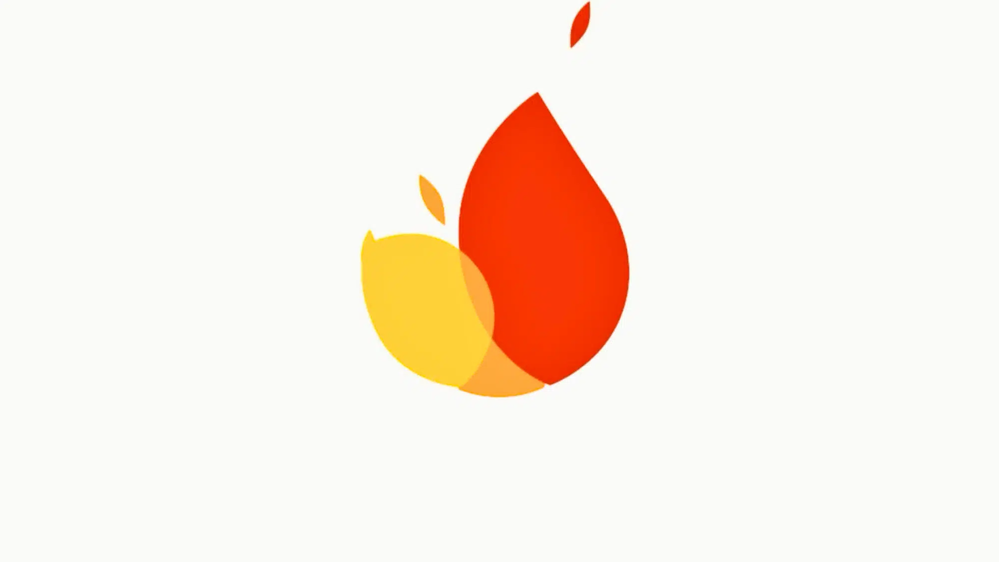abstract red and yellow flame shapes overlapping on a light gray background simple minimal design centered firebase outage