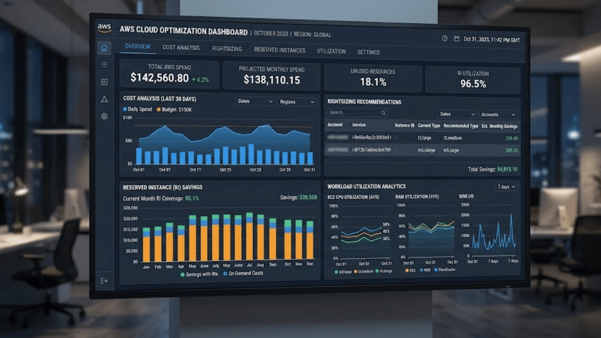 aws cloud migration planning and cost guide shown on enterprise dashboard