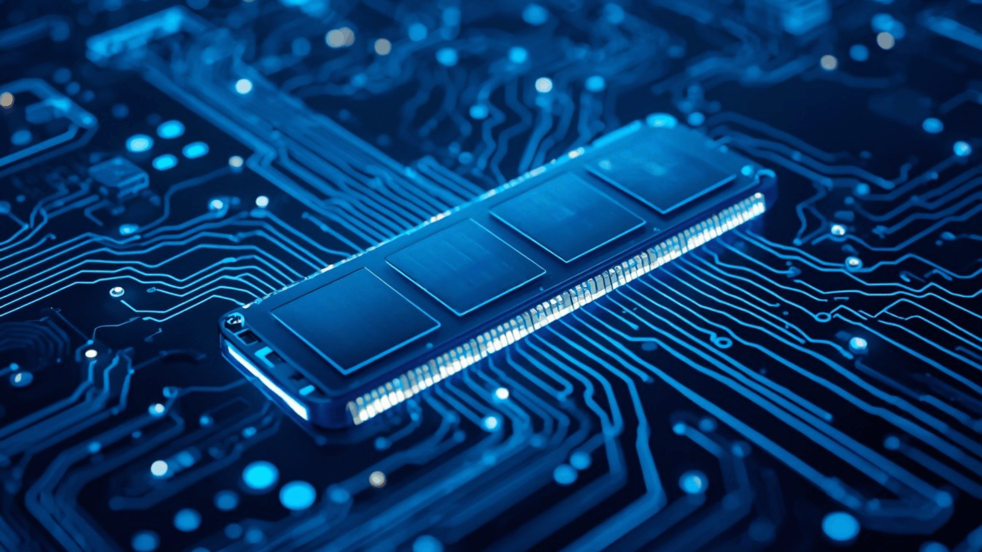 close up of ram chip on circuit board representing high speed in memory database processing (1)