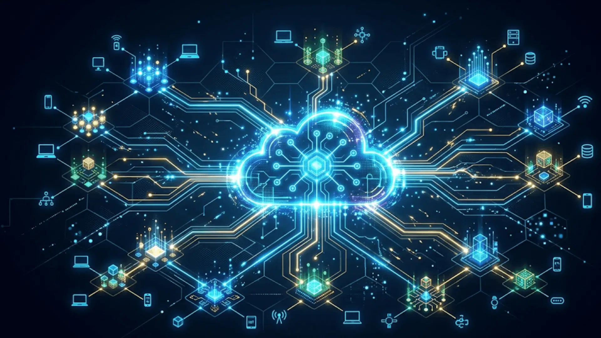 cloud network with connected devices and data paths showing cloud vs edge computing architecture and data flow (1)