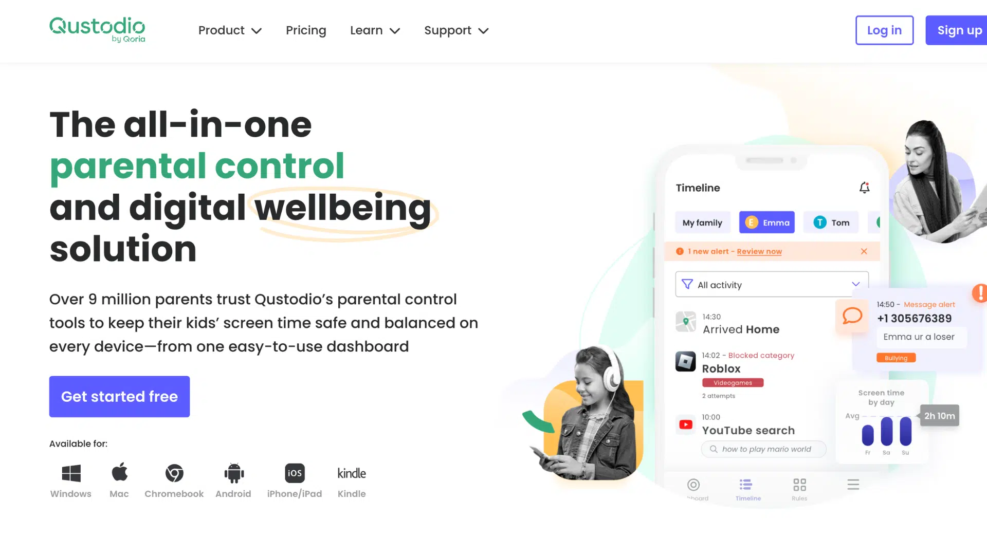 qustodio parental control app for monitoring screen time blocking apps and tracking kids online activity