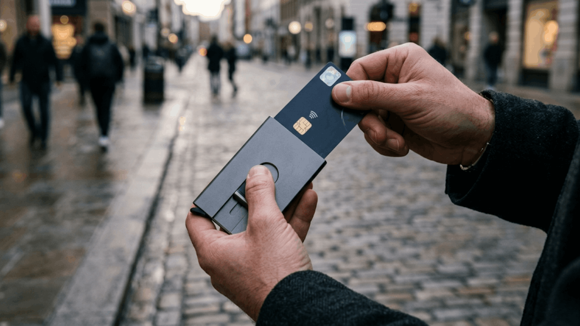 rfid blocking wallet protecting contactless payment cards during everyday city travel (1)