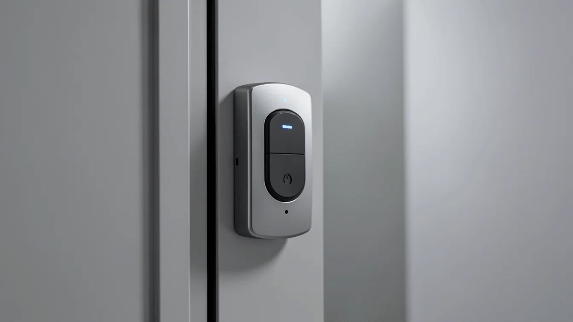 smart wall mounted switch panel with touch controls for power and lighting installed on a modern interior wall surface