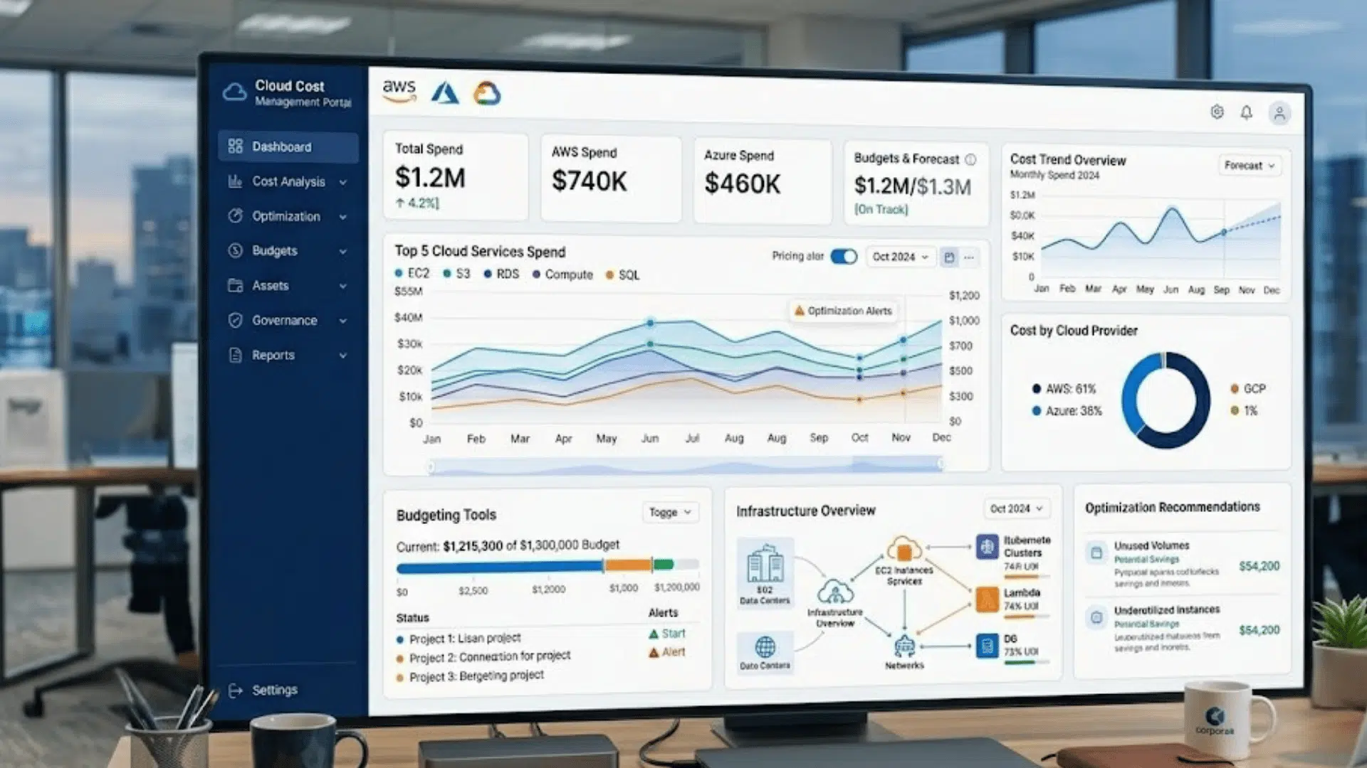 what businesses really pay for cloud migration shown on enterprise dashboard