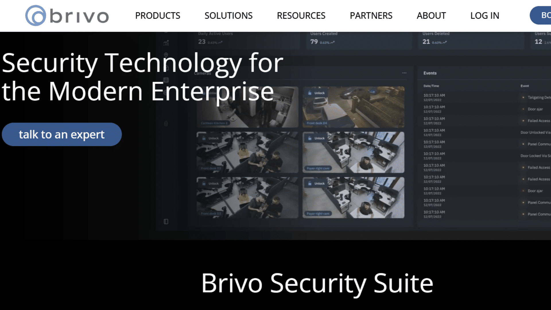 a screenshot of website page of brivo
