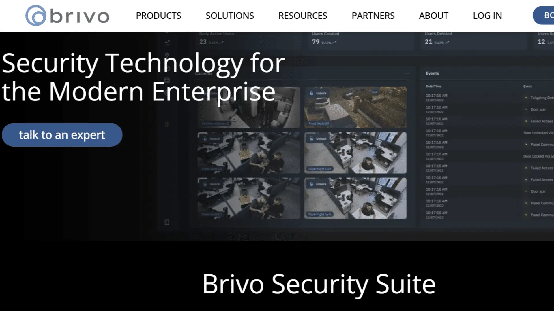 a screenshot of website page of brivo