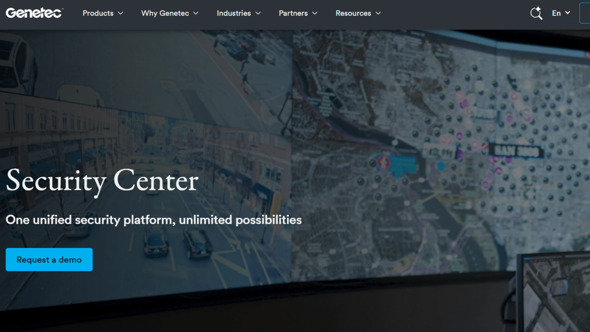 a screenshot of website page of genetec