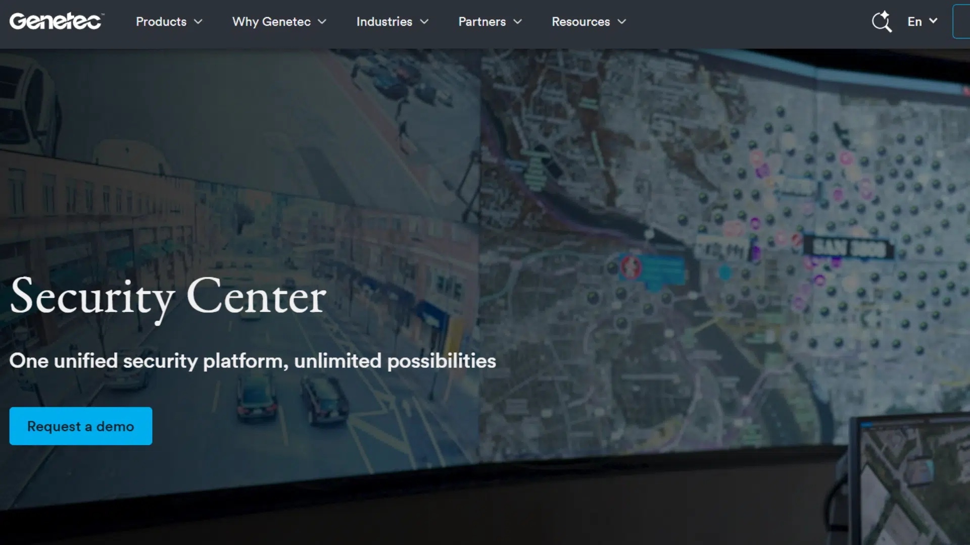 a screenshot of website page of genetec