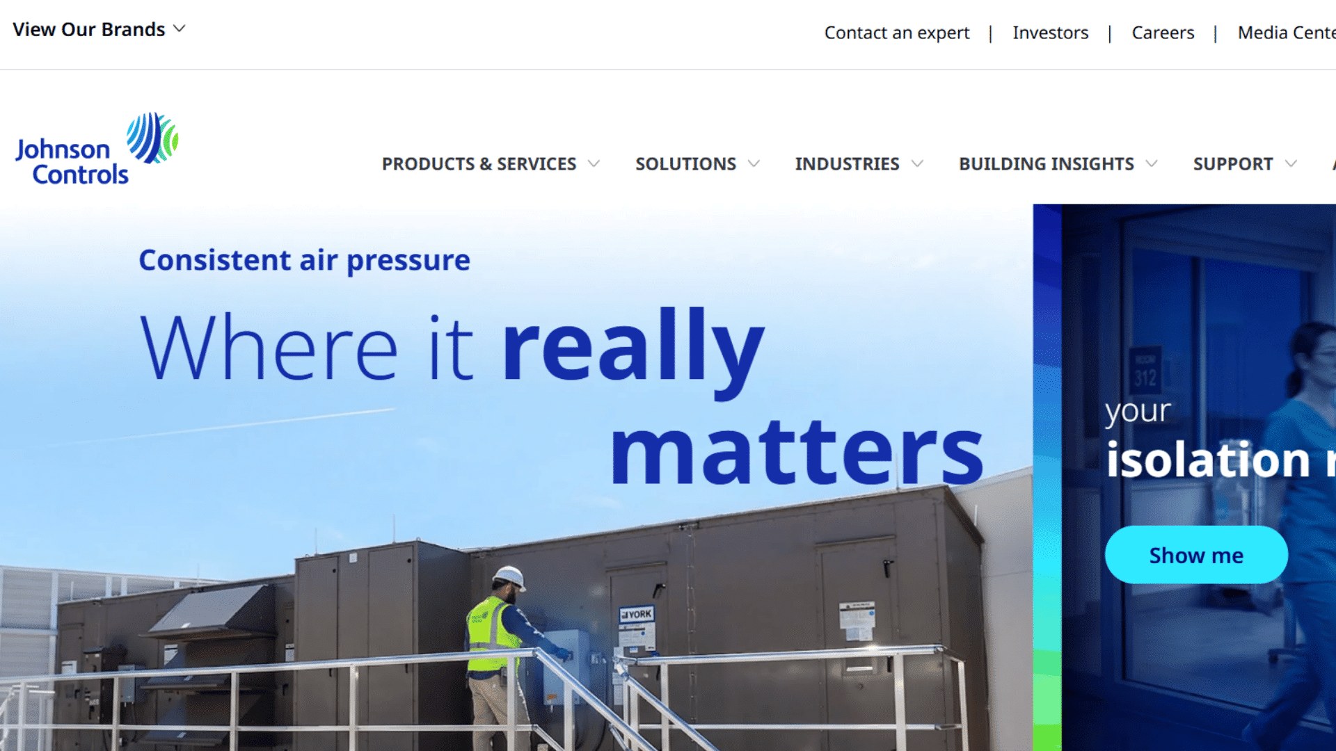 a screenshot of website page of johnson controls