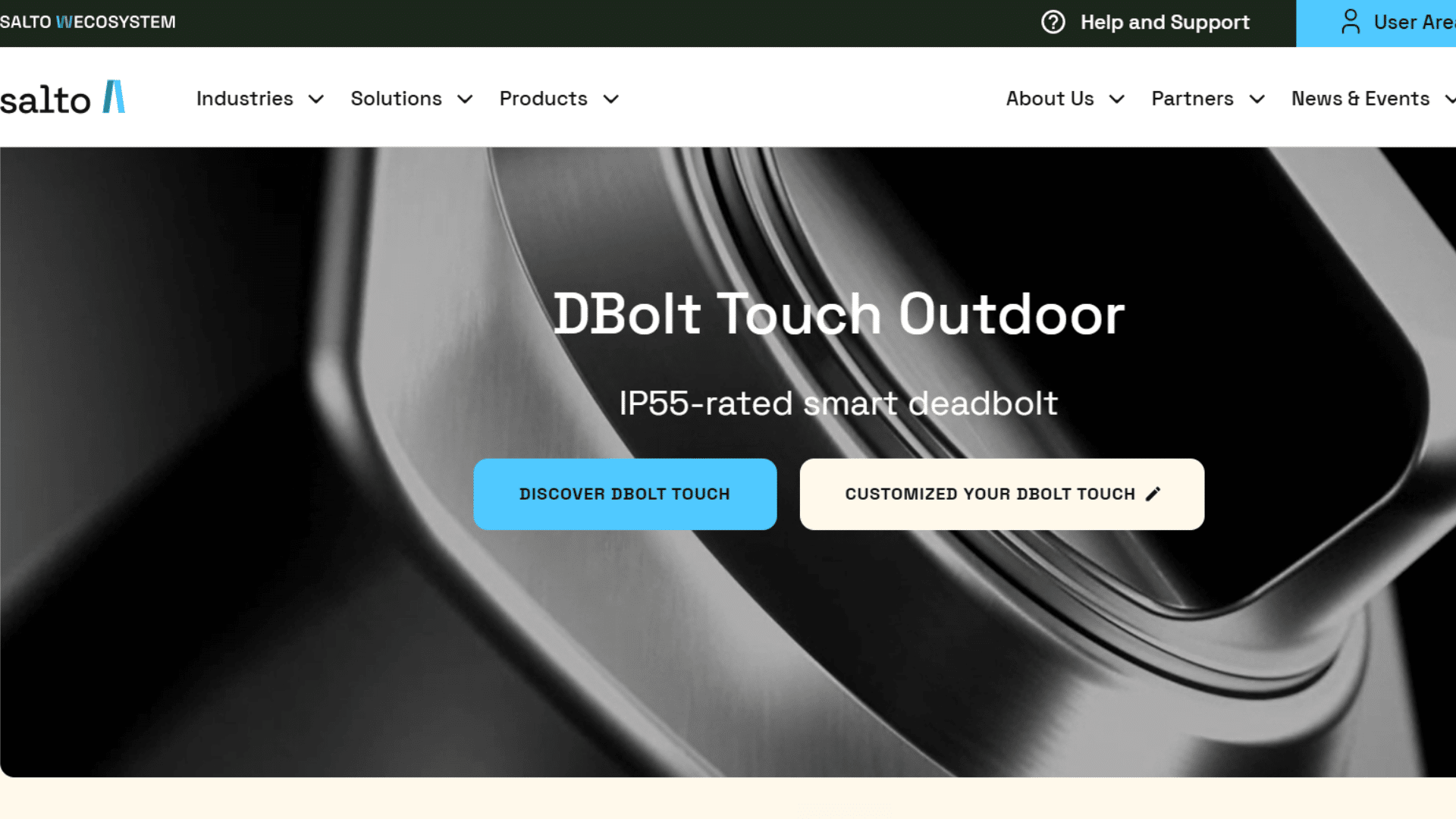 a screenshot of website page of salto
