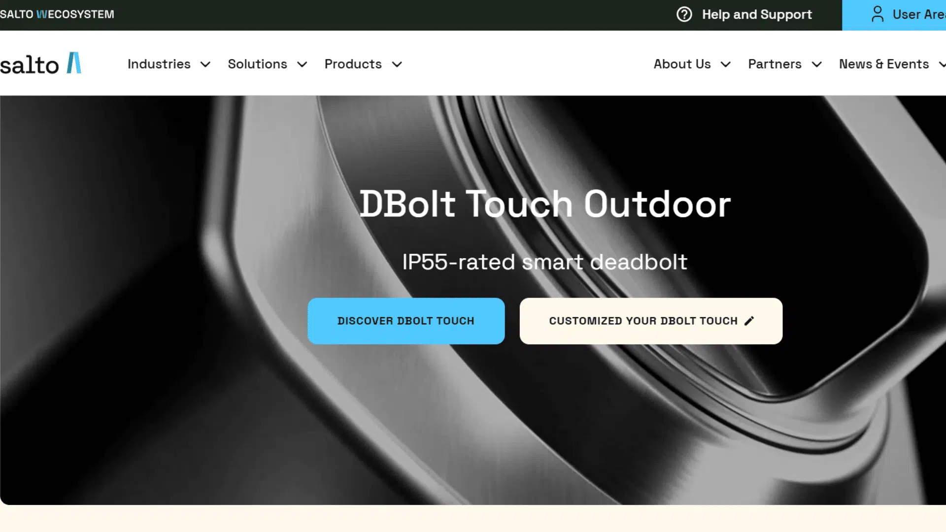a screenshot of website page of salto