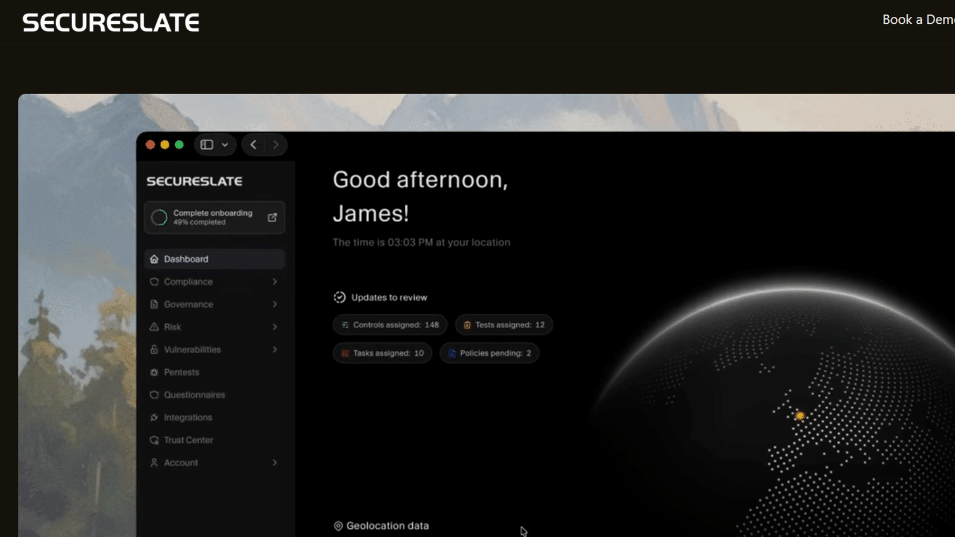 a screenshot of website page of secureslate