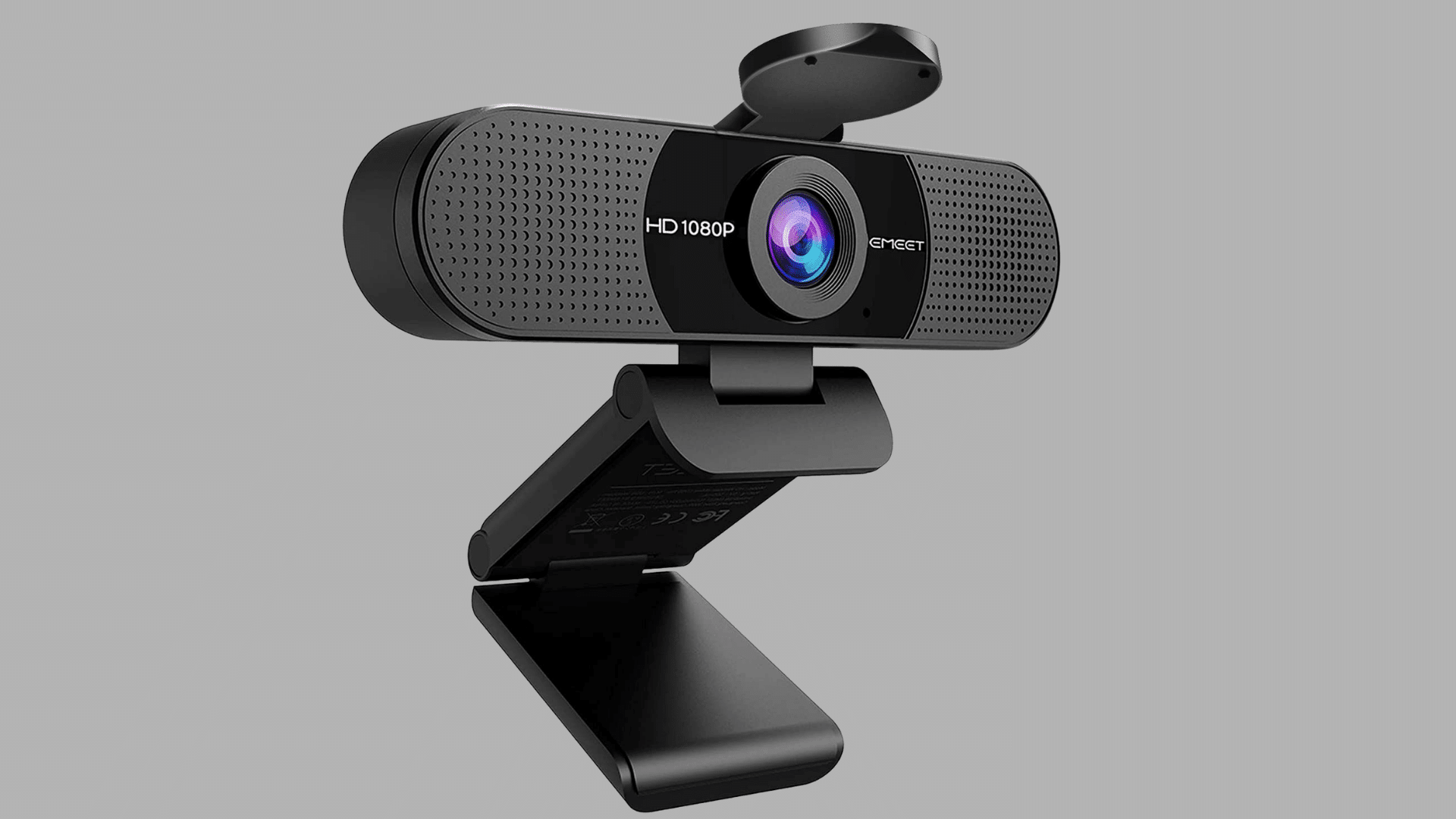 black hd webcam with central camera lens and adjustable mounting clip designed for video calls and streaming on computers
