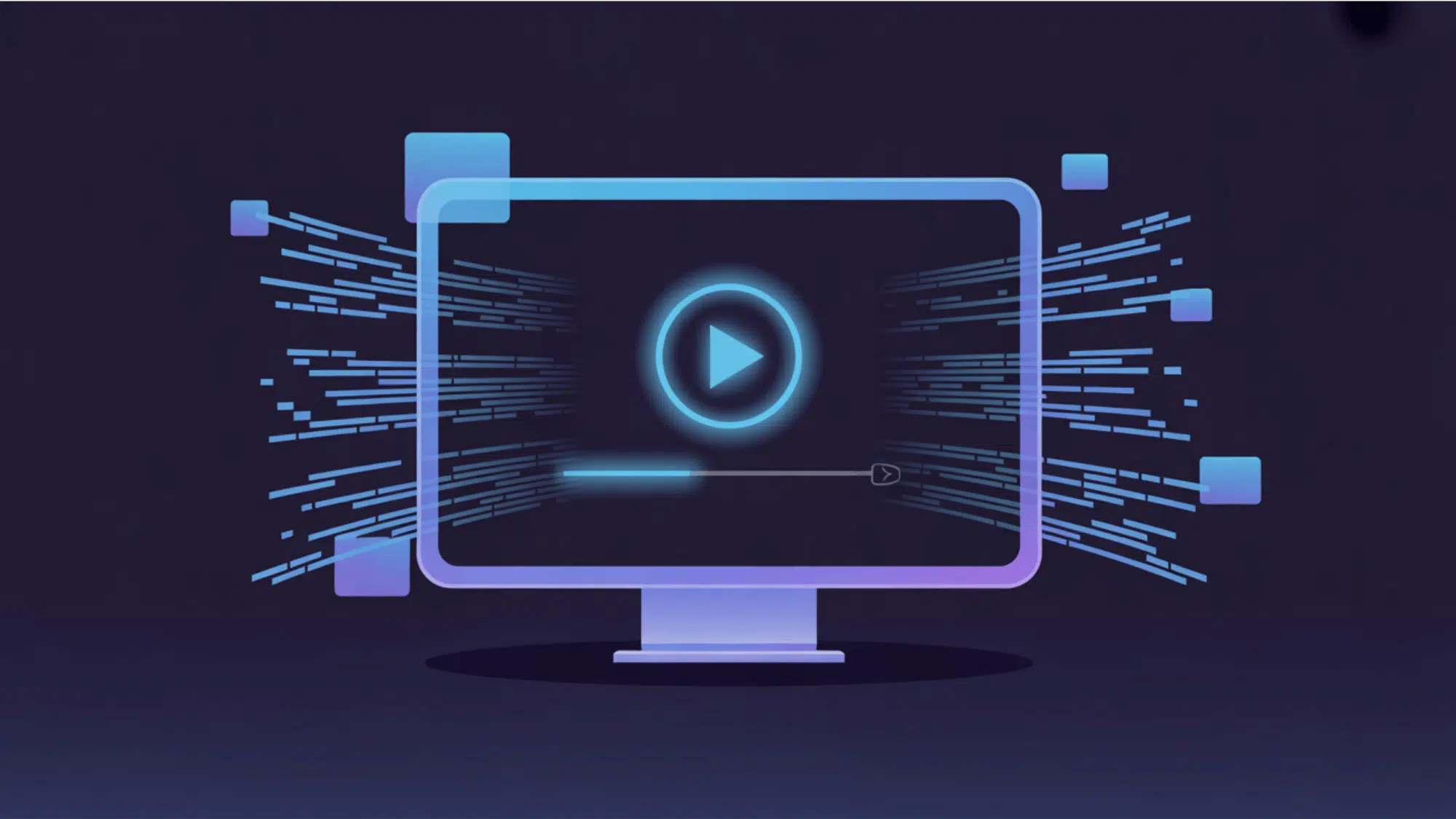 computer screen showing a loading progress bar and play button to execute software tests