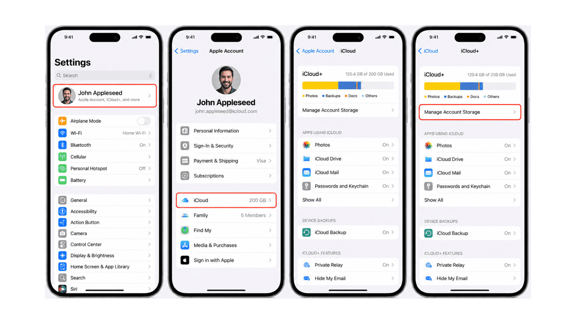 view icloud storage usage on iphone