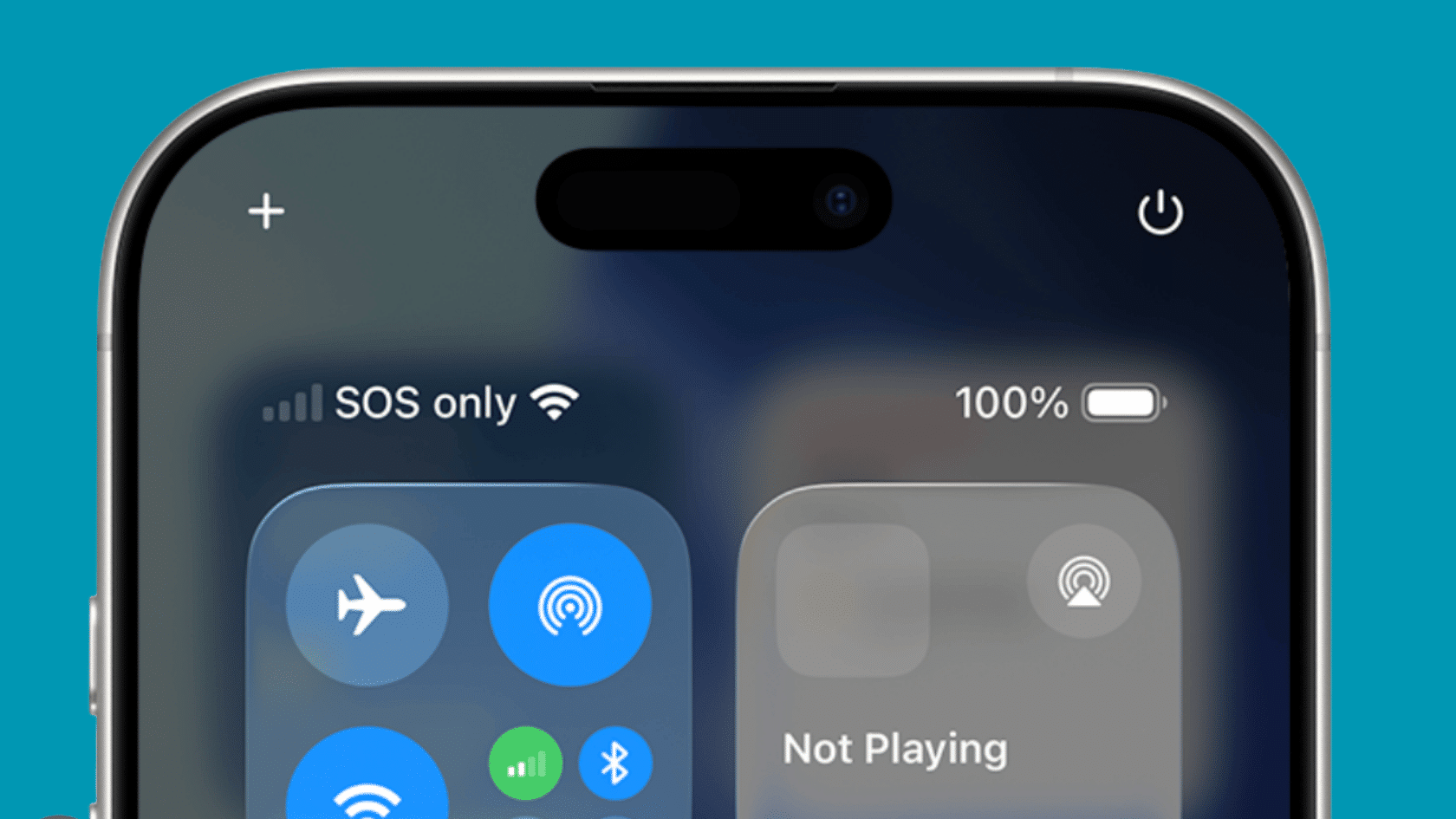 smartphone control center showing sos only status indicating no cellular service connection available (1)