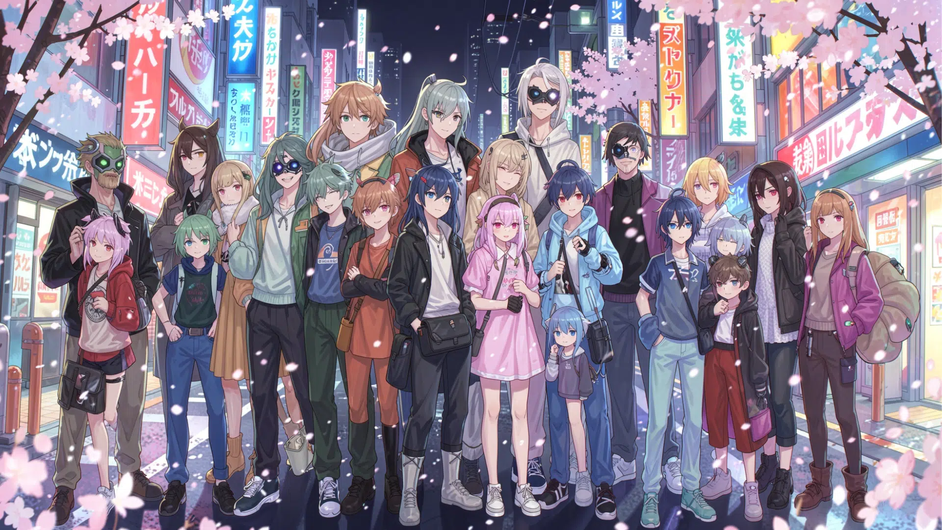a group image of few ai roleplay charectors