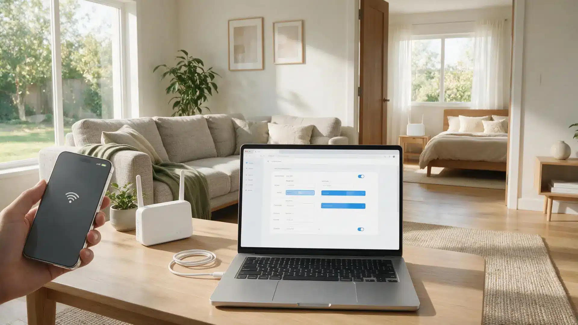 access point wifi settings with matching network name and password for smooth room roaming