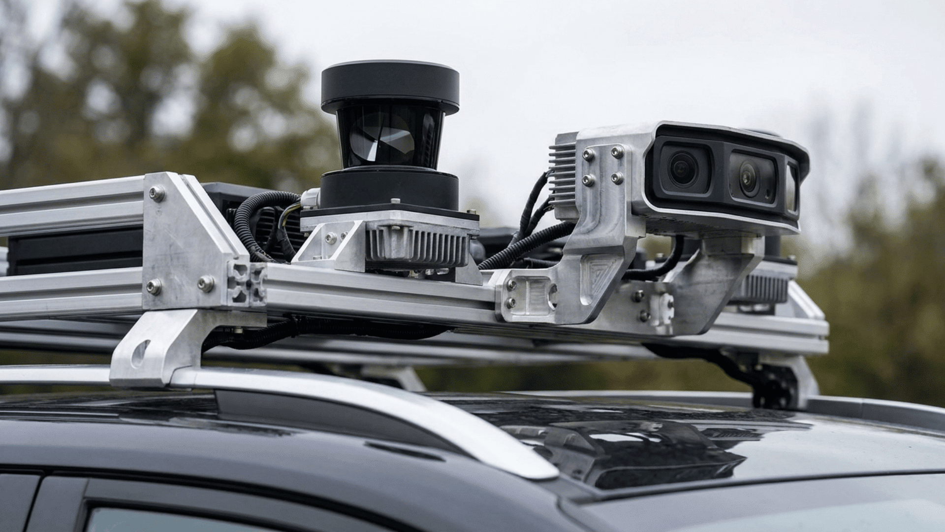 close up of lidar and camera sensors mounted on a test vehicle roof (1)