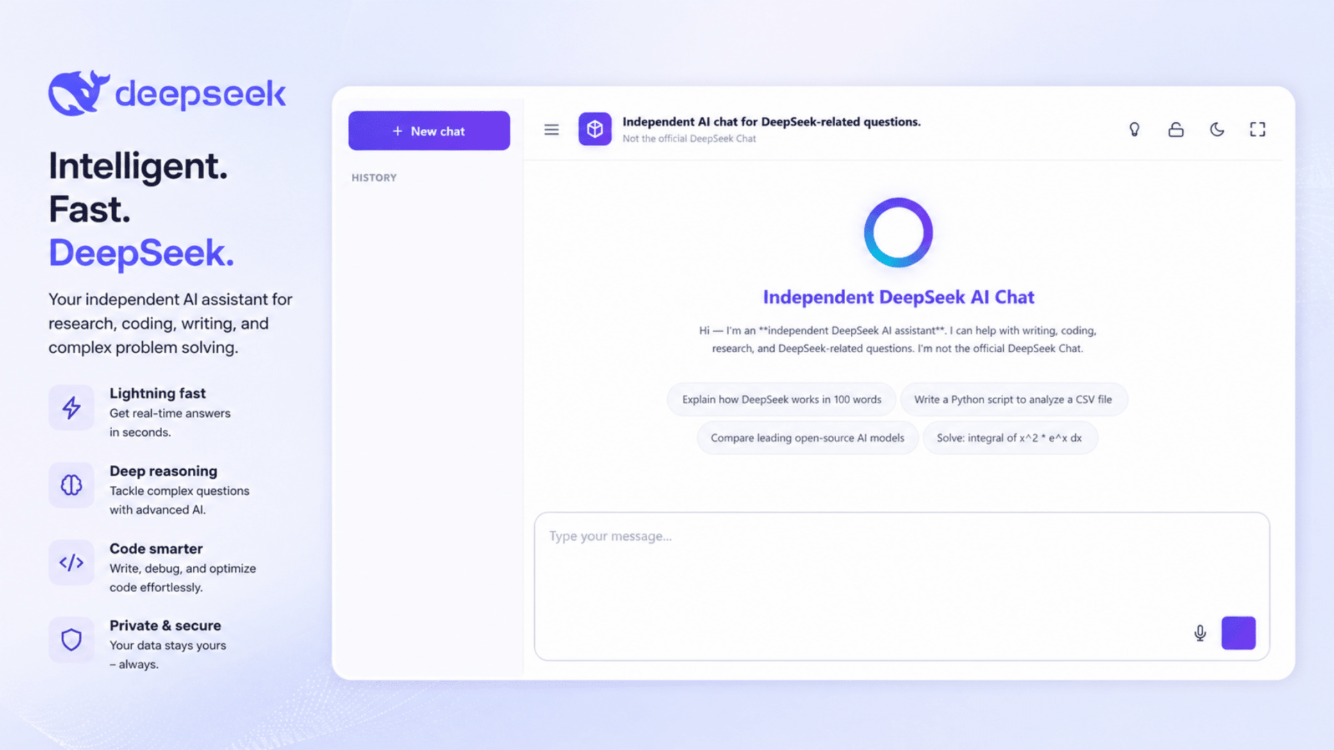 deepseek interface showing technical workflows coding support reasoning tools and research focused ai