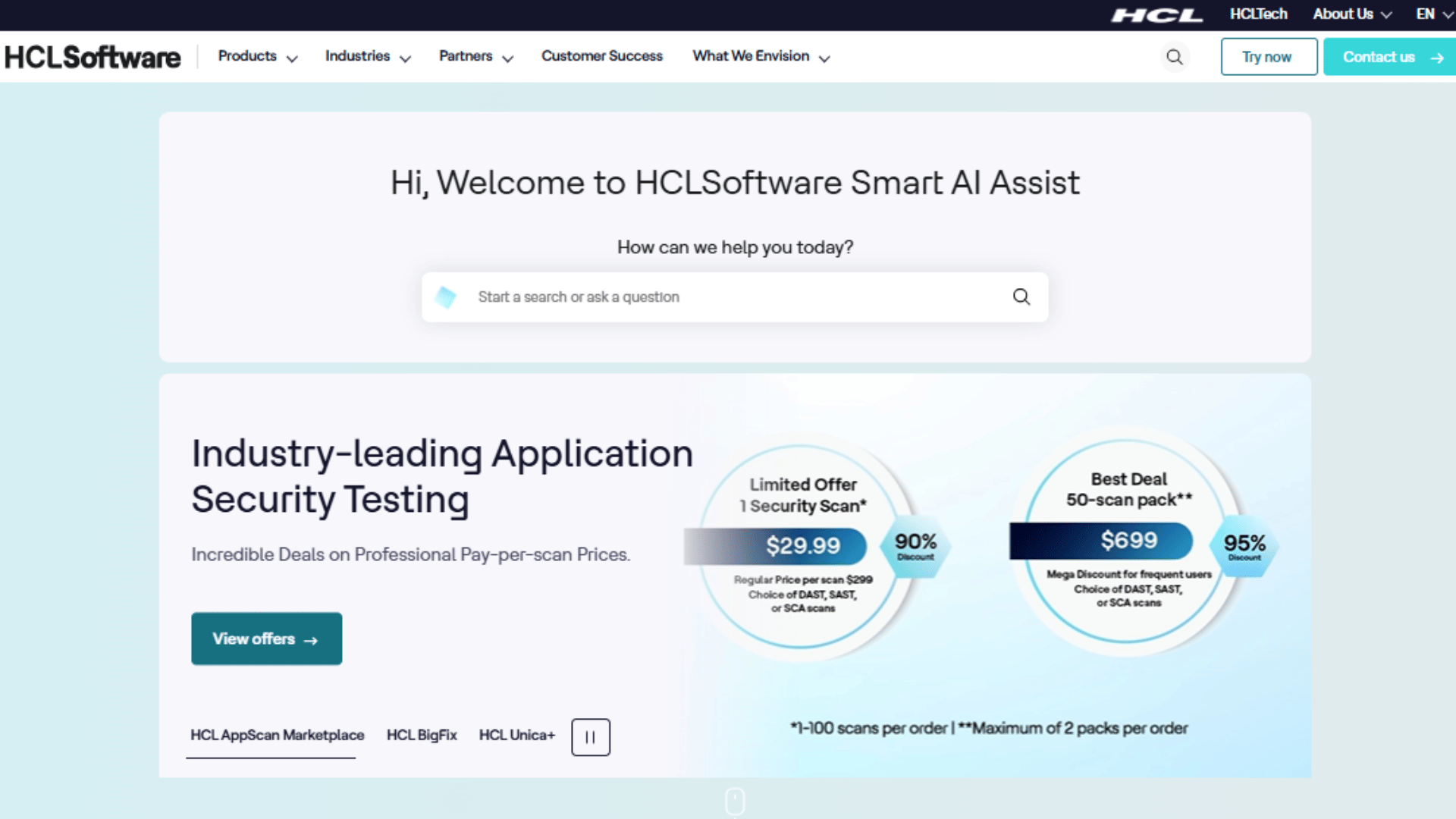 enterprise software testing website with smart ai assistant and security testing offers