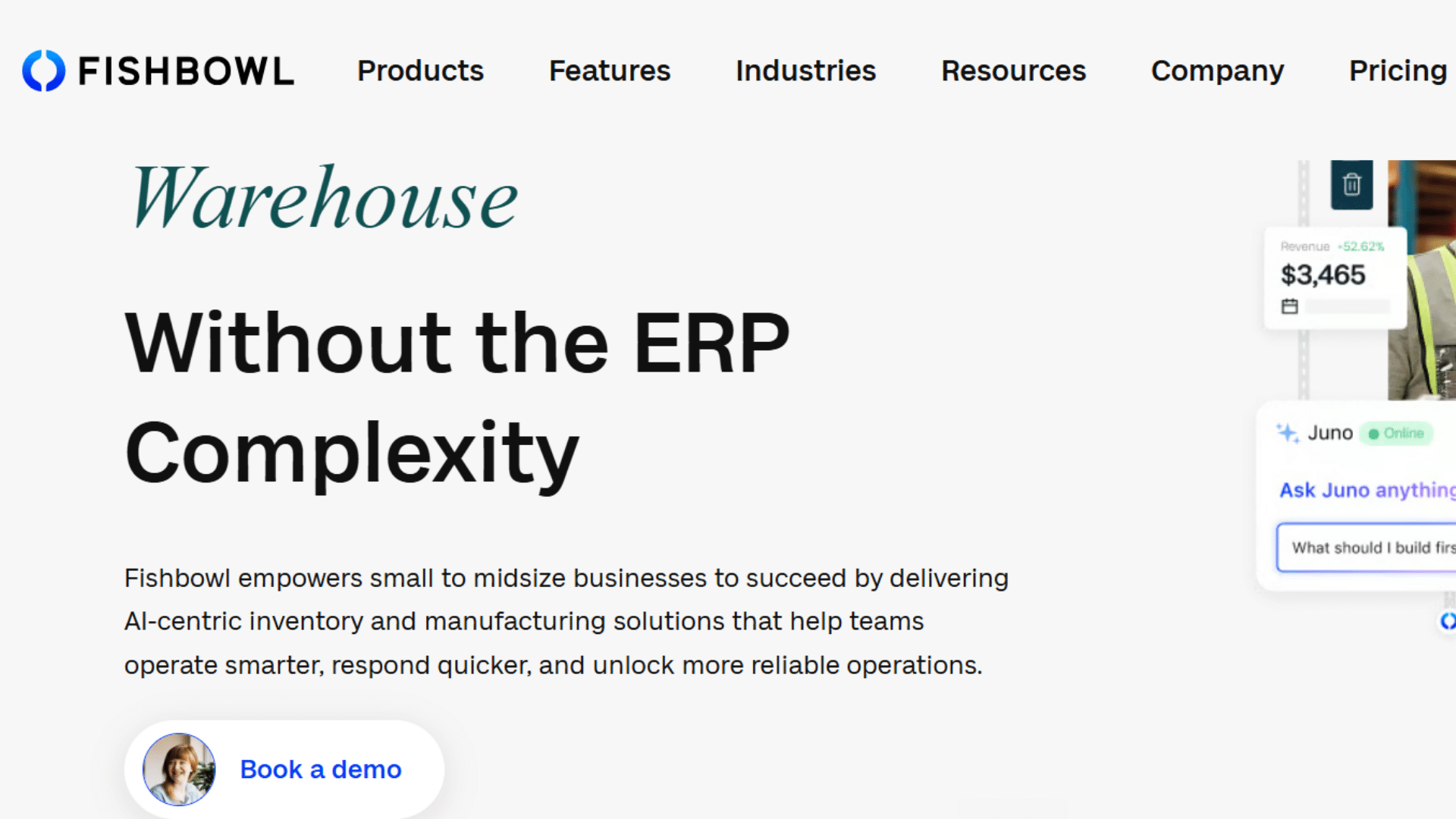 screenshot of website page of fishbowl