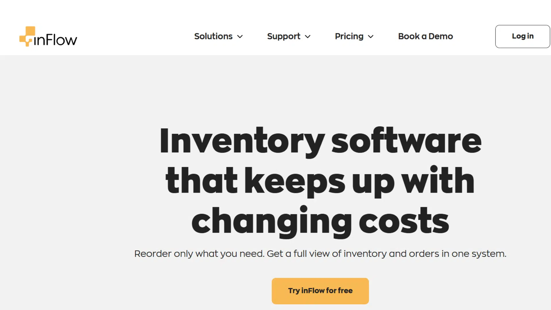 screenshot of website page of inflow